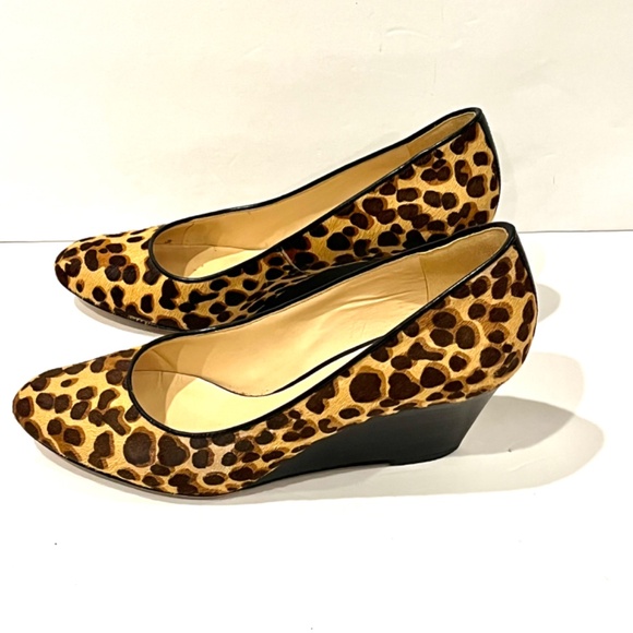 Nine West Leopard Wedges with Black Heel - Size 8 - Picture 2 of 7